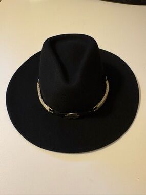 Harley-Davidson Black wool  Western Fedora with silver  Trim